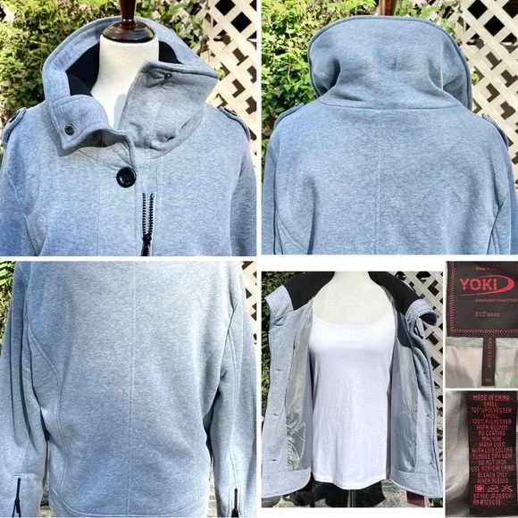 Yoki Knit Zippered Cuff Lightweight Collared Jacket - Picture 16 of 16